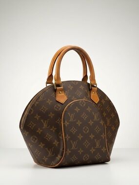 Louis Vuitton Brown Monogram Satchel with Tan Trim